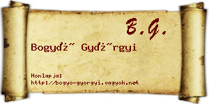 Bogyó Györgyi névjegykártya