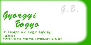gyorgyi bogyo business card